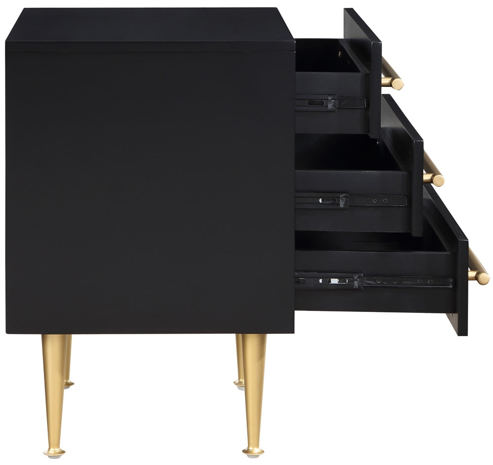 Meridian Furniture - Marisol Black Night Stand - 844Black-NS veiw 4