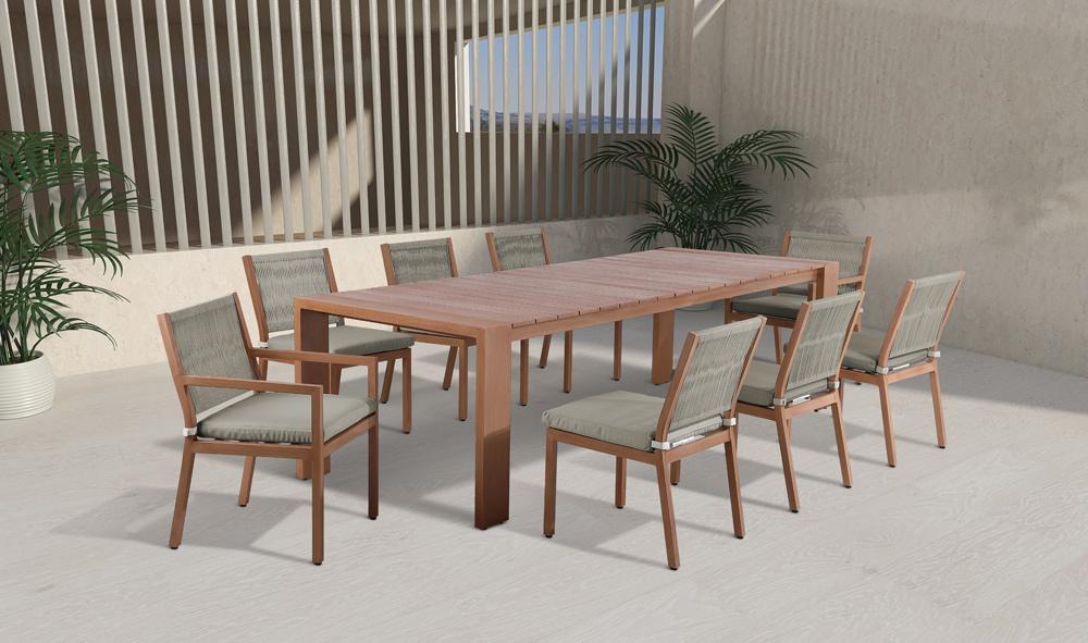 Meridian Furniture - Maui Natural Outdoor Patio Dining Table - 362-T veiw 2