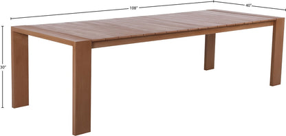 Meridian Furniture - Maui Natural Outdoor Patio Dining Table - 362-T veiw 7