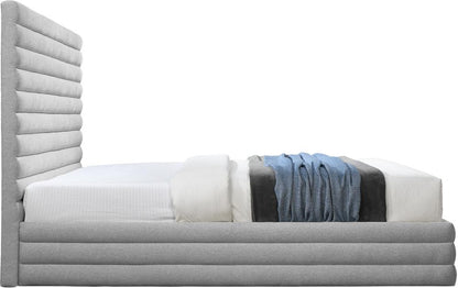 Meridian Furniture - Maxwell Grey Linen Textured Fabric King Bed - MaxwellGrey-K veiw 4