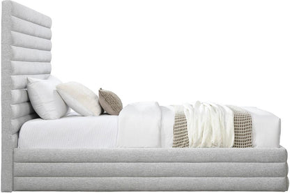 Meridian Furniture - Maxwell Grey Linen Textured Fabric Twin Bed - MaxwellGrey-T veiw 4