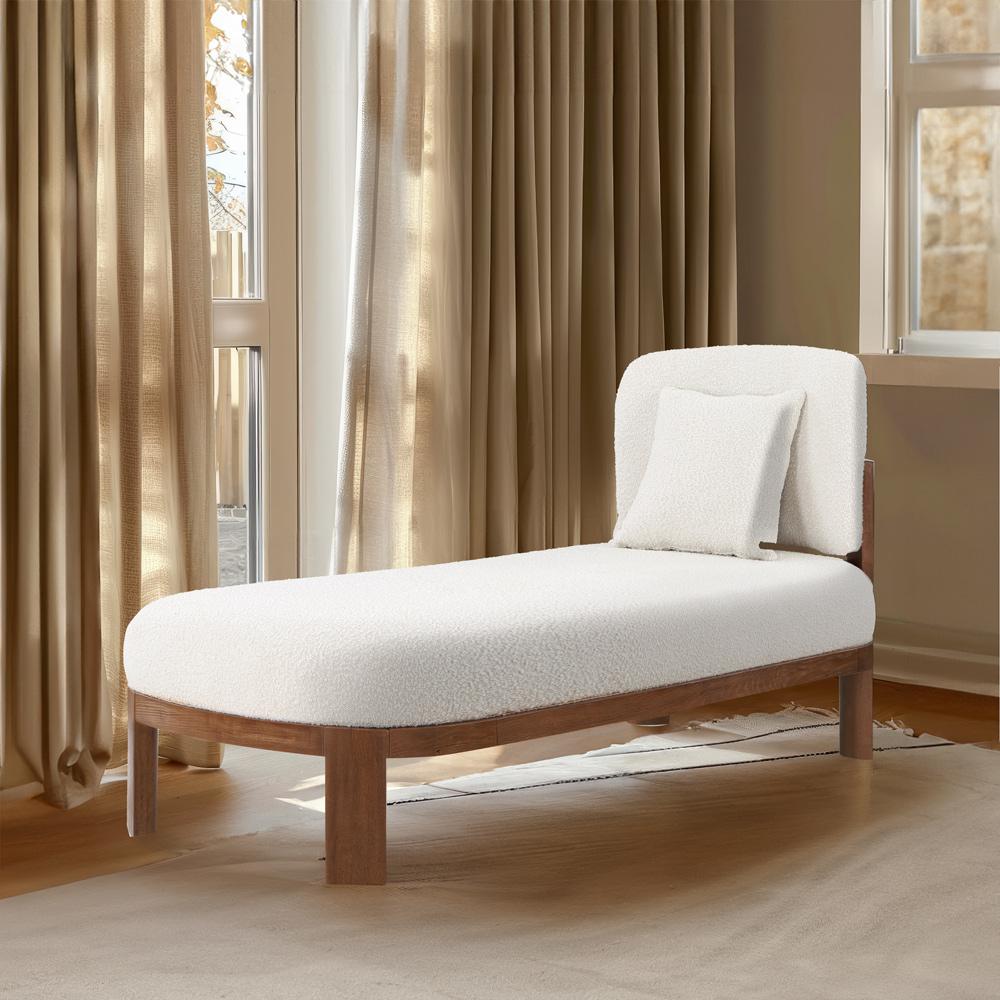 Meridian Furniture - Maybourne Cream Boucle Fabric Chaise/Bench - 22017Cream veiw 2