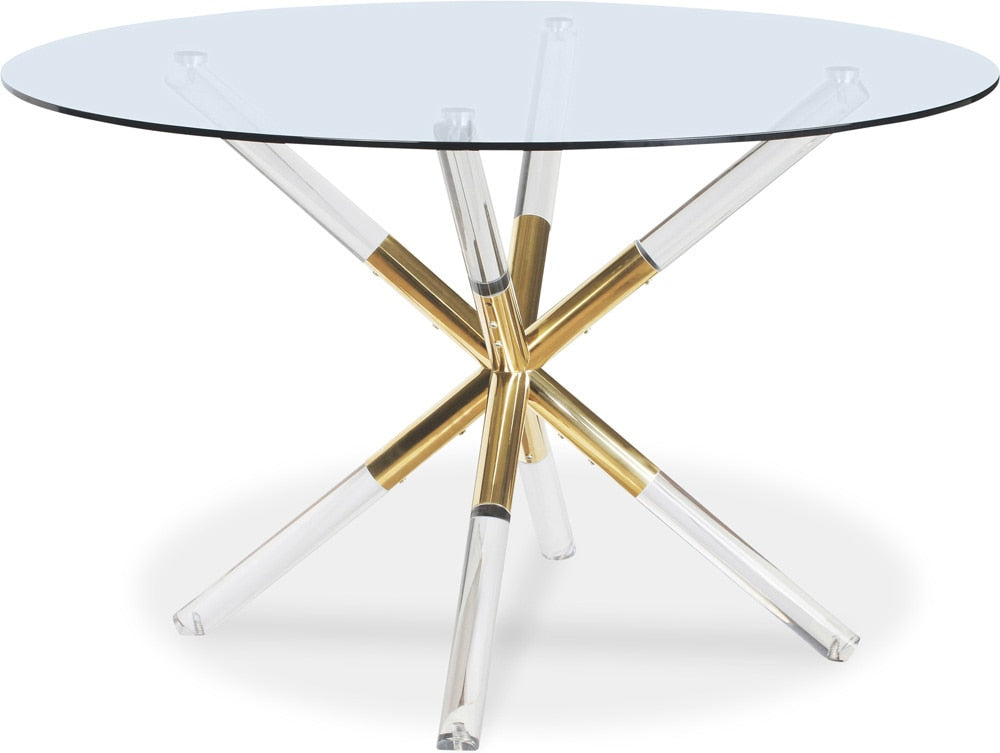 Meridian Furniture - Mercury Acrylic/Gold Dining Table - 916-T veiw 1