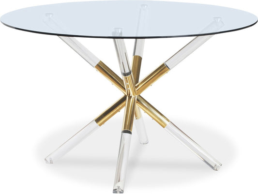 Meridian Furniture - Mercury Acrylic/Gold Dining Table - 916-T veiw 1