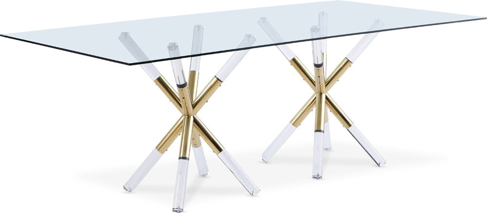 Meridian Furniture - Mercury Acrylic/Gold Dining Table - 917-T veiw 1