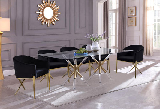 Meridian Furniture - Mercury Acrylic/Gold Dining Table - 917-T veiw 2