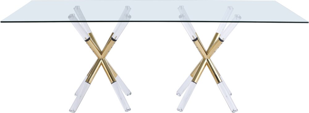 Meridian Furniture - Mercury Acrylic/Gold Dining Table - 917-T veiw 3