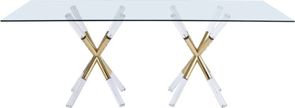 Meridian Furniture - Mercury Acrylic/Gold Dining Table - 917-T veiw 3