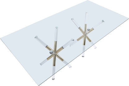 Meridian Furniture - Mercury Acrylic/Gold Dining Table - 917-T veiw 4