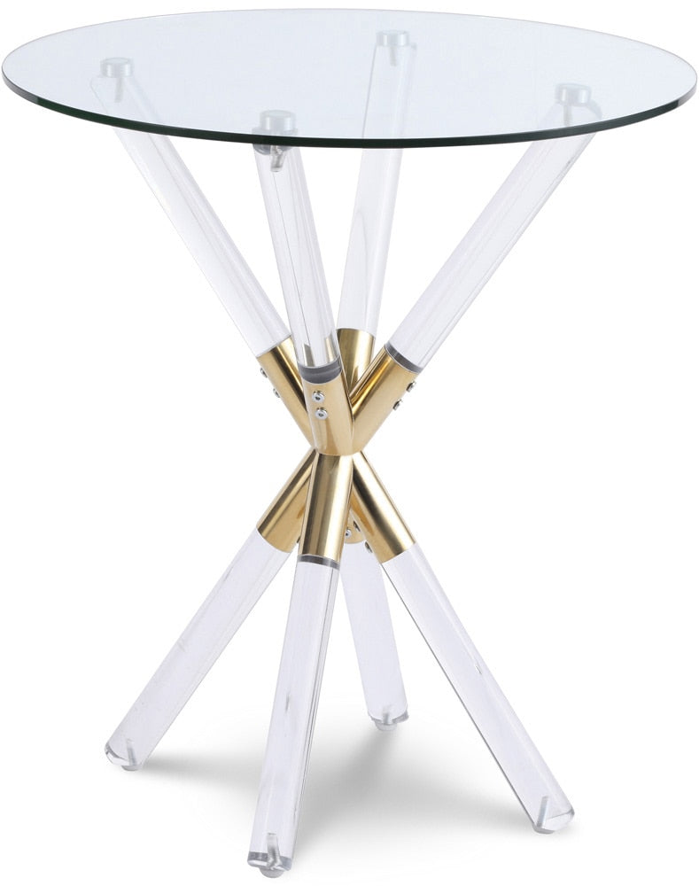 Meridian Furniture - Mercury Acrylic/Gold End Table - 284-E veiw 1