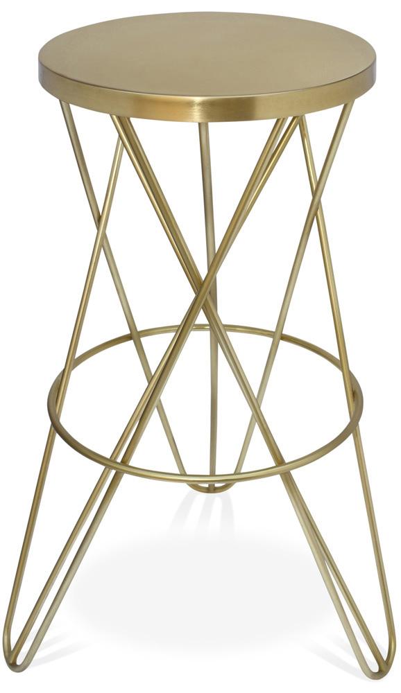 Meridian Furniture - Mercury Gold Iron Bar Stool - 946Gold veiw 1