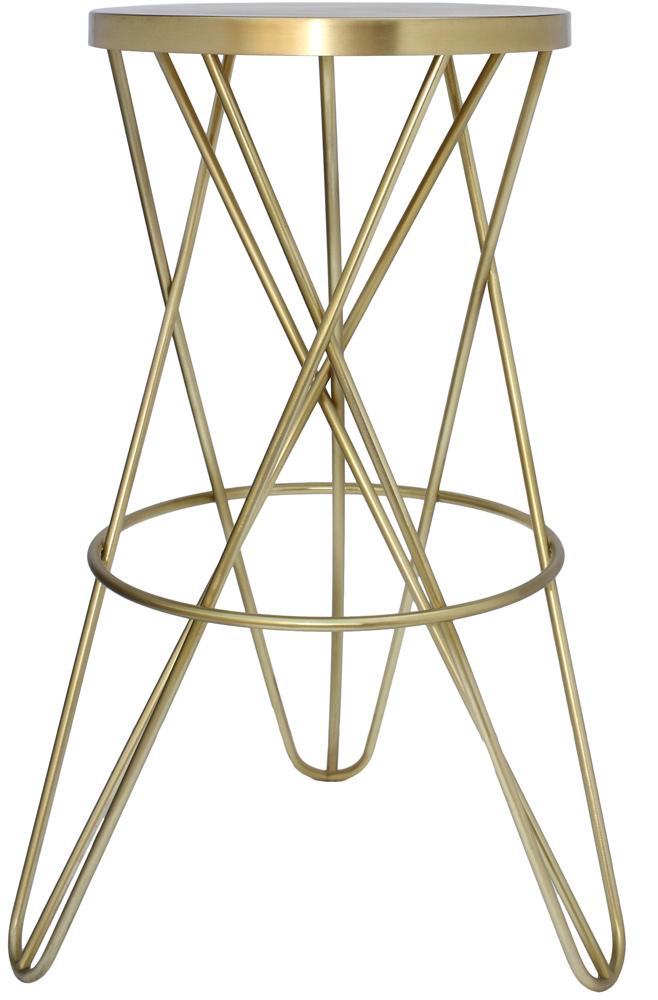 Meridian Furniture - Mercury Gold Iron Bar Stool - 946Gold veiw 3