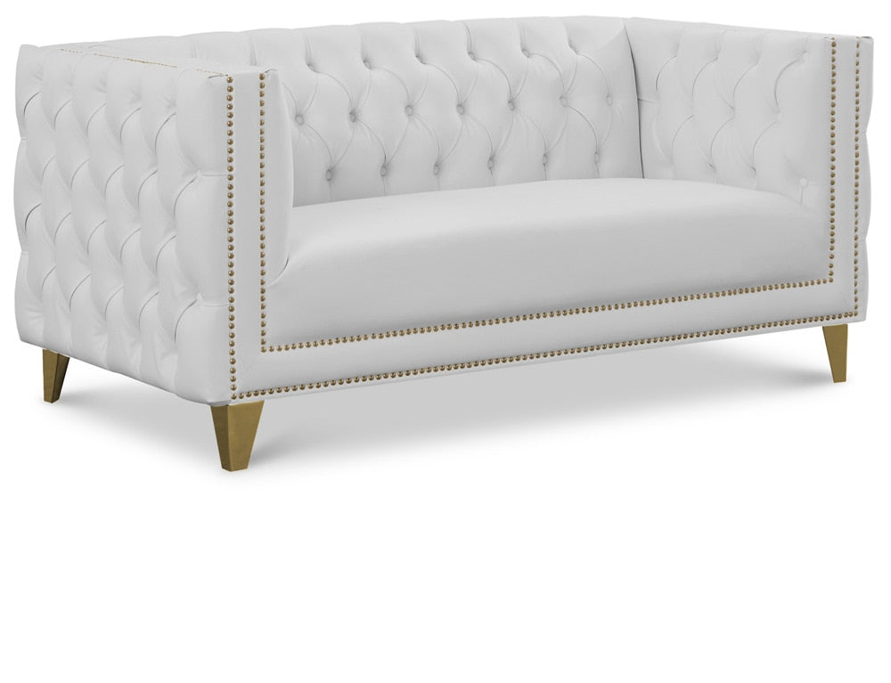 Meridian Furniture - Michelle White Vegan Leather Loveseat - 651White-L veiw 1