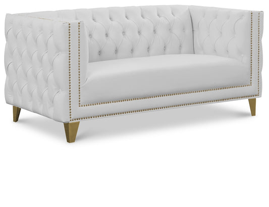 Meridian Furniture - Michelle White Vegan Leather Loveseat - 651White-L veiw 1