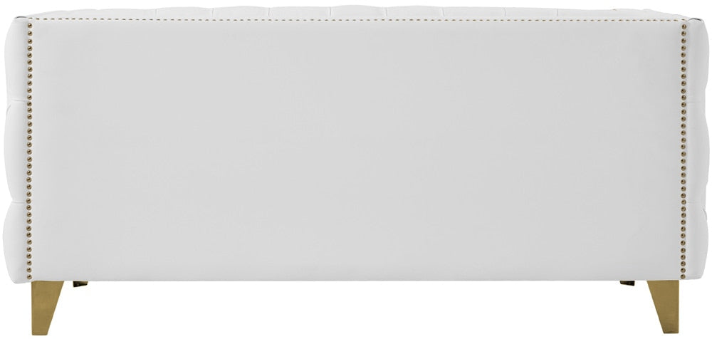 Meridian Furniture - Michelle White Vegan Leather Loveseat - 651White-L veiw 3