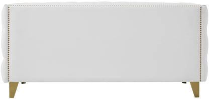 Meridian Furniture - Michelle White Vegan Leather Loveseat - 651White-L veiw 3