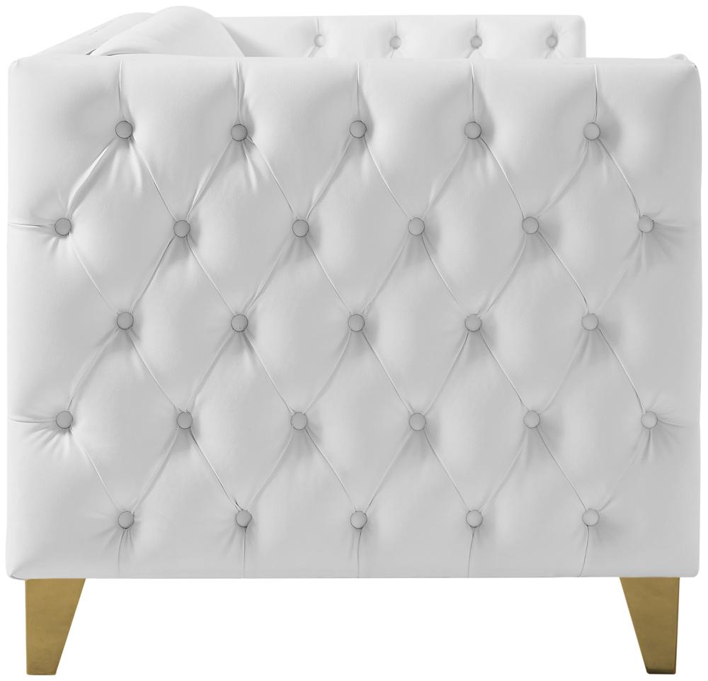 Meridian Furniture - Michelle White Vegan Leather Loveseat - 651White-L veiw 6