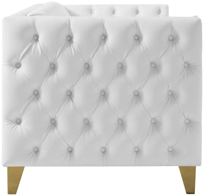 Meridian Furniture - Michelle White Vegan Leather Loveseat - 651White-L veiw 6
