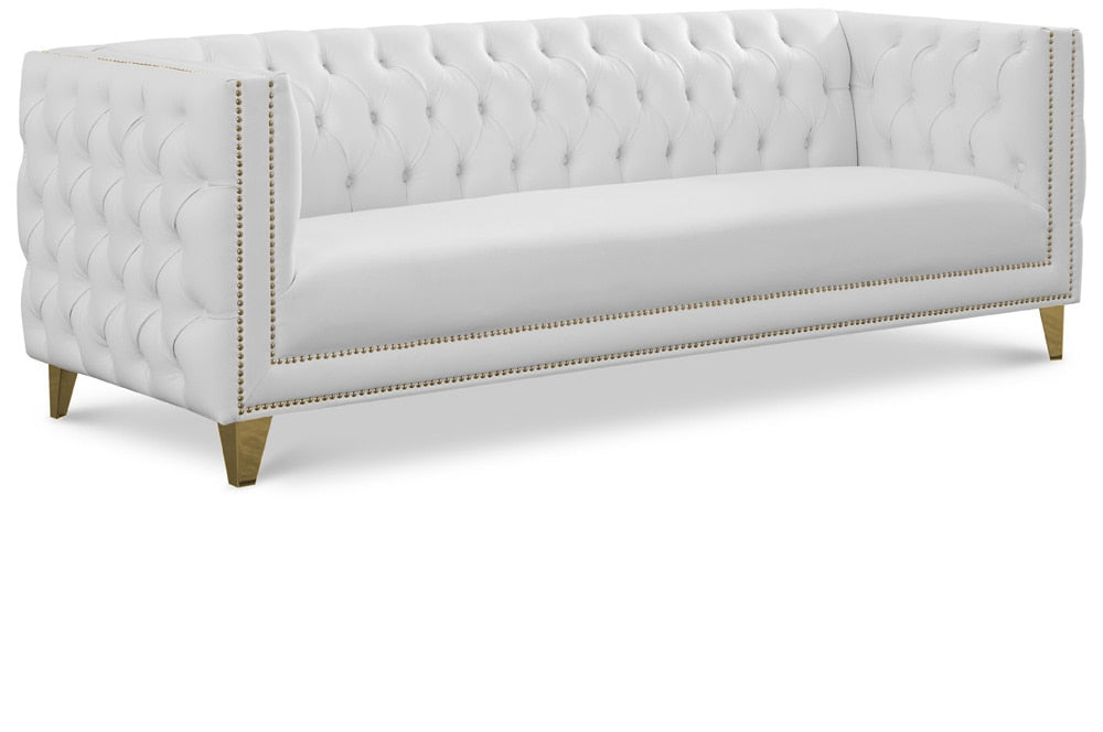 Meridian Furniture - Michelle White Vegan Leather Sofa - 651White-S veiw 1