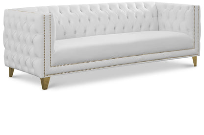 Meridian Furniture - Michelle White Vegan Leather Sofa - 651White-S veiw 1