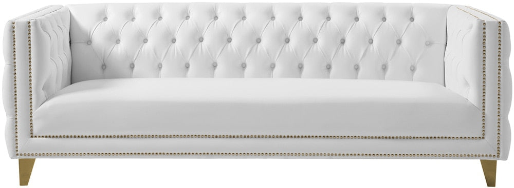 Meridian Furniture - Michelle White Vegan Leather Sofa - 651White-S veiw 4