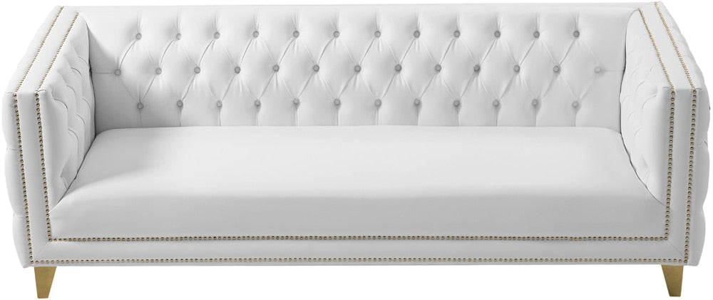 Meridian Furniture - Michelle White Vegan Leather Sofa - 651White-S veiw 5