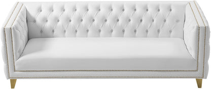 Meridian Furniture - Michelle White Vegan Leather Sofa - 651White-S veiw 5