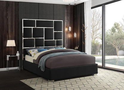 Meridian Furniture - Milan Black Vegan Leather King Bed - MilanBlack-K veiw 2