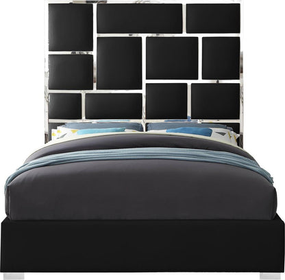 Meridian Furniture - Milan Black Vegan Leather King Bed - MilanBlack-K veiw 3