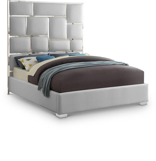 Meridian Furniture - Milan White Vegan Leather King Bed - MilanWhite-K veiw 1