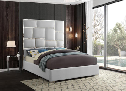 Meridian Furniture - Milan White Vegan Leather King Bed - MilanWhite-K veiw 2