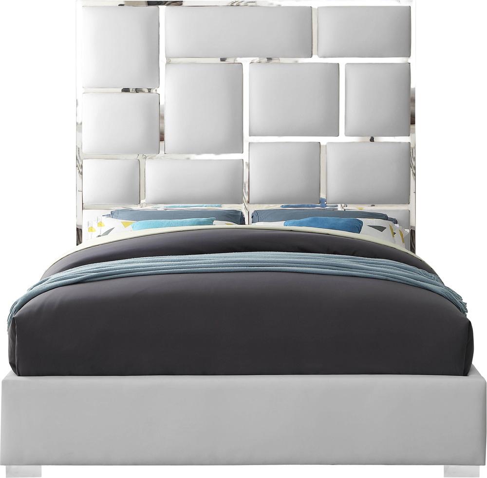 Meridian Furniture - Milan White Vegan Leather King Bed - MilanWhite-K veiw 3