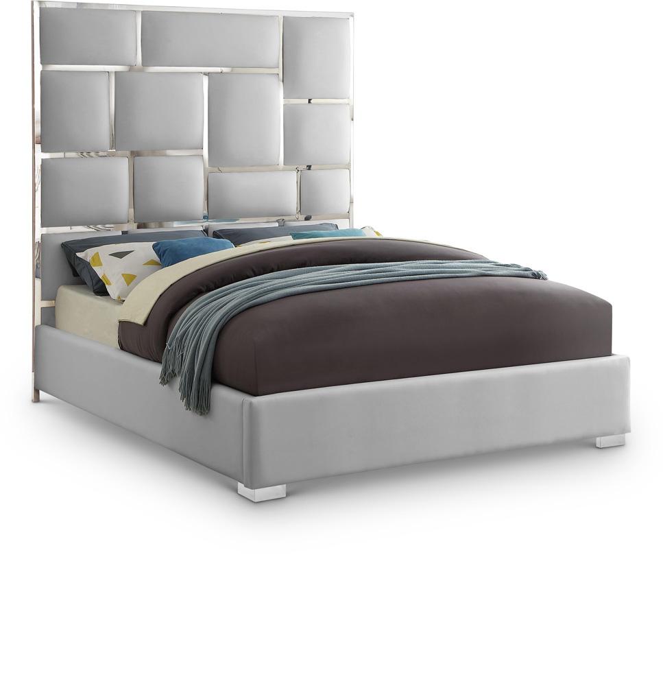 Meridian Furniture - Milan White Vegan Leather Queen Bed - MilanWhite-Q veiw 1