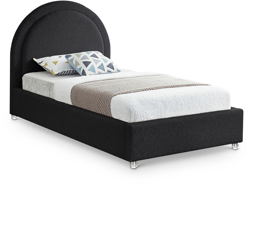 Meridian Furniture - Milo Black Fabric Twin Bed - MiloBlack-T veiw 1