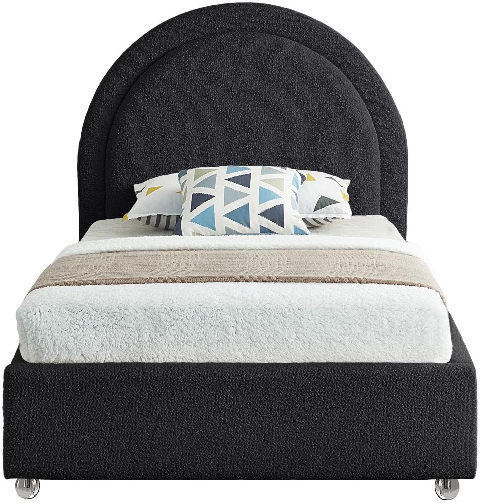 Meridian Furniture - Milo Black Fabric Twin Bed - MiloBlack-T veiw 3
