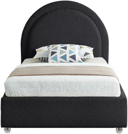 Meridian Furniture - Milo Black Fabric Twin Bed - MiloBlack-T veiw 3