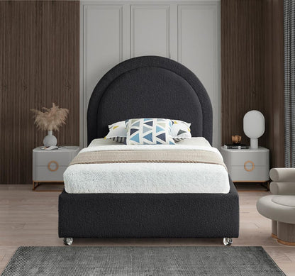 Meridian Furniture - Milo Black Fabric Twin Bed - MiloBlack-T veiw 4