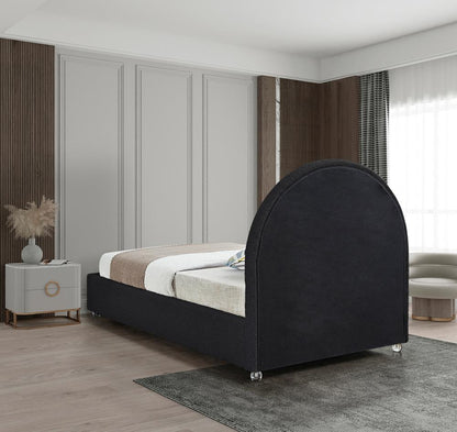 Meridian Furniture - Milo Black Fabric Twin Bed - MiloBlack-T veiw 6