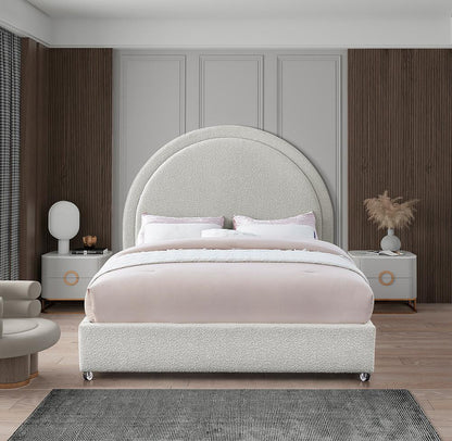 Meridian Furniture - Milo Cream Fabric Full Bed - MiloCream-F veiw 4