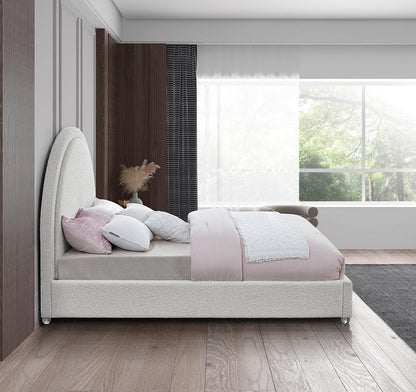 Meridian Furniture - Milo Cream Fabric Full Bed - MiloCream-F veiw 5