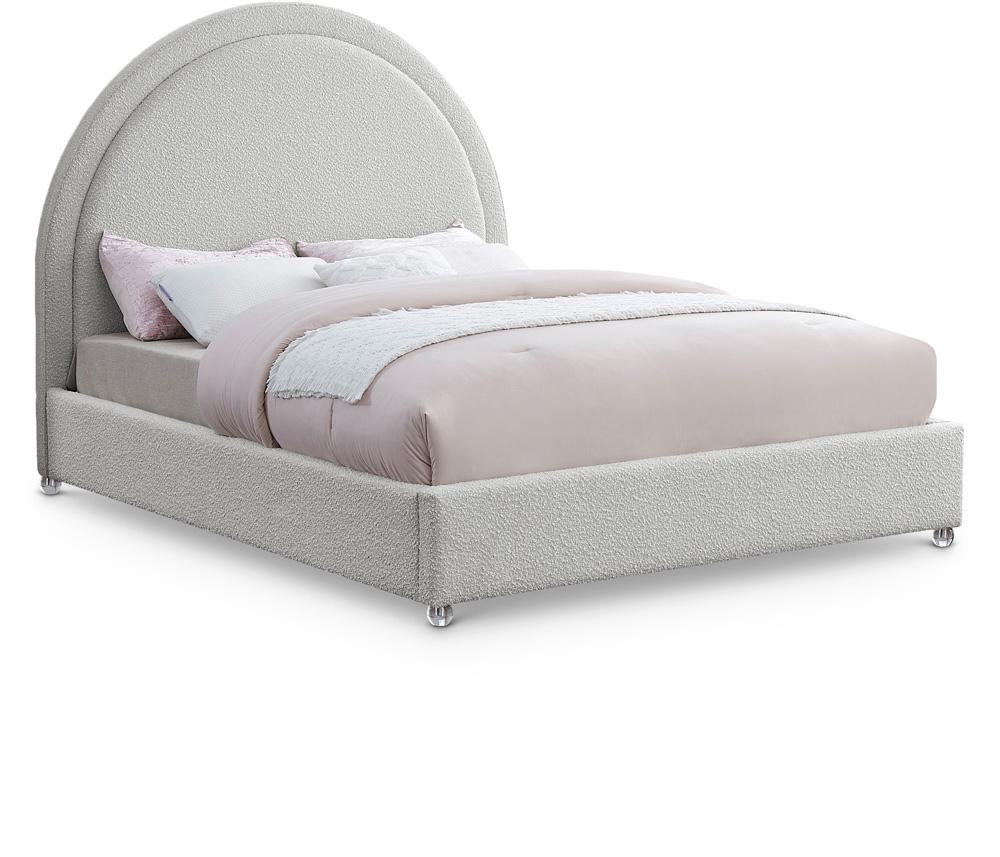 Meridian Furniture - Milo Cream Fabric King Bed - MiloCream-K veiw 1