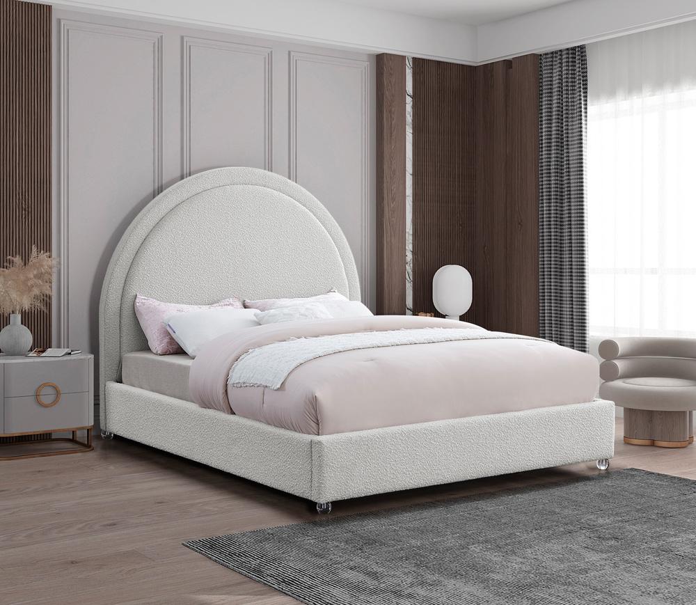 Meridian Furniture - Milo Cream Fabric King Bed - MiloCream-K veiw 2