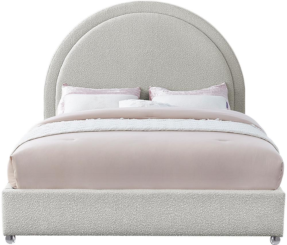 Meridian Furniture - Milo Cream Fabric King Bed - MiloCream-K veiw 3
