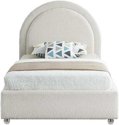 Meridian Furniture - Milo Cream Fabric Twin Bed - MiloCream-T veiw 3