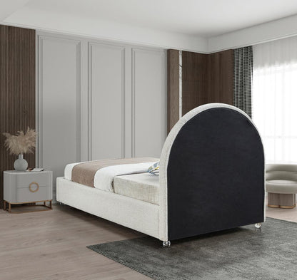 Meridian Furniture - Milo Cream Fabric Twin Bed - MiloCream-T veiw 6