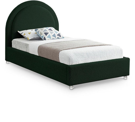 Meridian Furniture - Milo Green Fabric Twin Bed - MiloGreen-T veiw 1