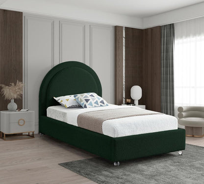 Meridian Furniture - Milo Green Fabric Twin Bed - MiloGreen-T veiw 2
