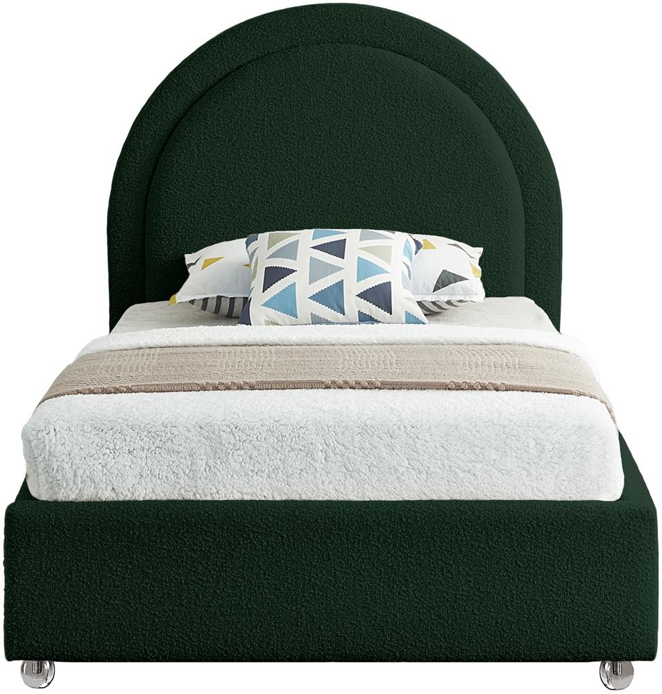 Meridian Furniture - Milo Green Fabric Twin Bed - MiloGreen-T veiw 3