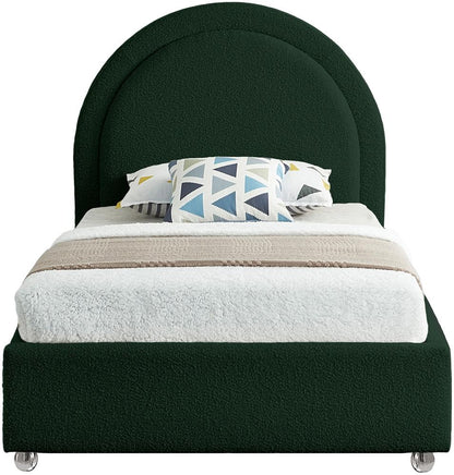 Meridian Furniture - Milo Green Fabric Twin Bed - MiloGreen-T veiw 3