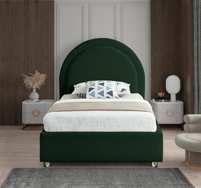 Meridian Furniture - Milo Green Fabric Twin Bed - MiloGreen-T veiw 4